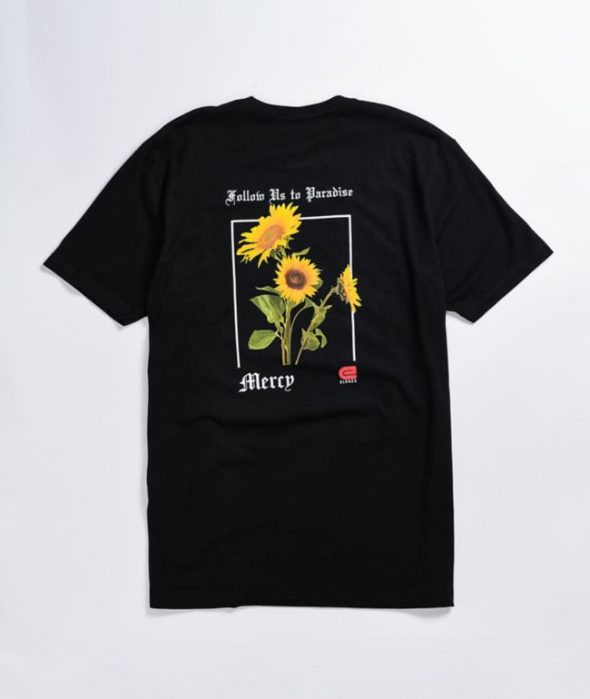 Elenex Mercy Flower Black T-Shirt
