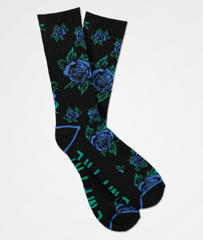 Empyre Smells Like Roses Blue & Black Crew Socks