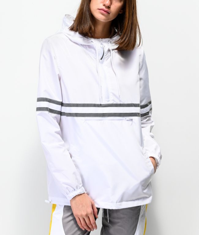 Ninth Hall Milas White & Reflective Striped Anorak Jacket
