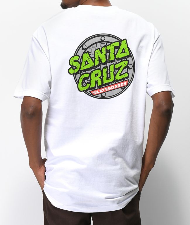 Santa Cruz x TMNT Sewer Dot White T-Shirt