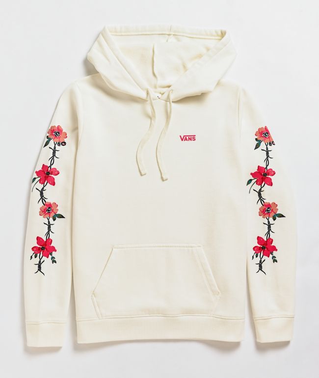 Vans Barbed Floral sudadera con capucha blanca