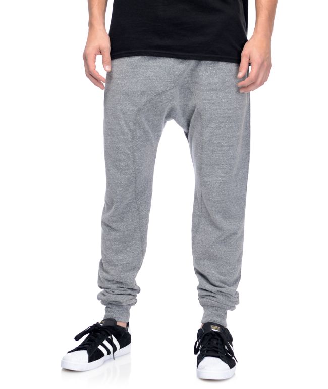 Zine Cover Grey Knit Jogger Pants