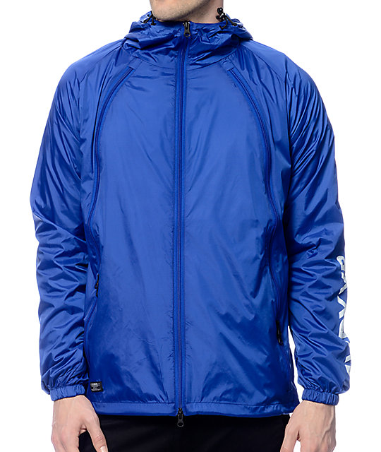 10 Deep Triple Zip Blue Nylon Shell Jacket Zumiez