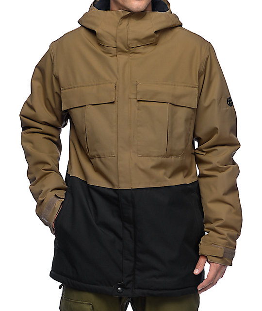 686 Authentic Moniker Khaki 10K Snowboard Jacket Zumiez