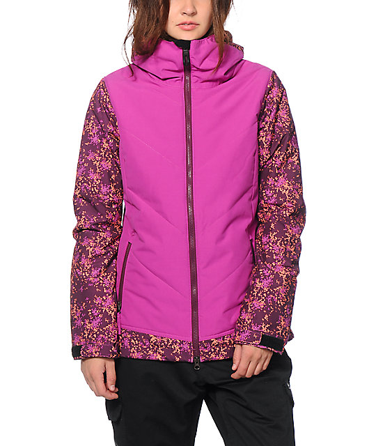 686 Authentic Rhythm Plum Floral Camo 10K Snowboard Jacket Zumiez