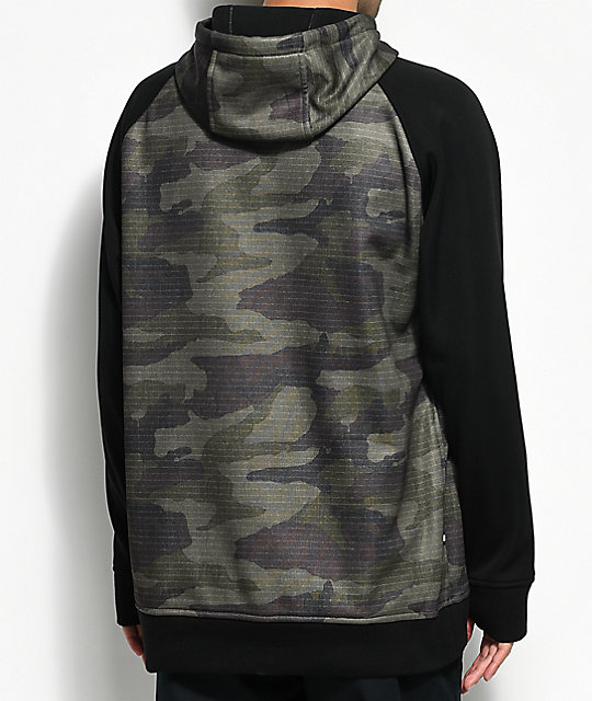 686 Knockout Bonded Tech Fleece Camo & Black Hoodie | Zumiez