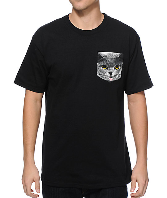 cat on pocket shirt