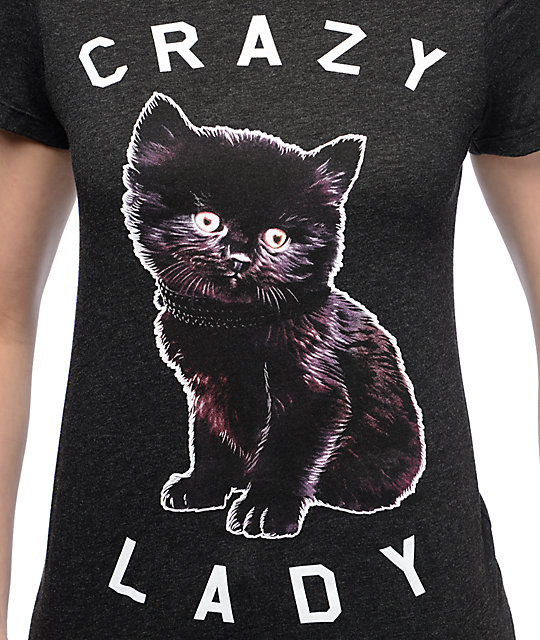ALab Crazy Cat Lady Black TShirt Zumiez
