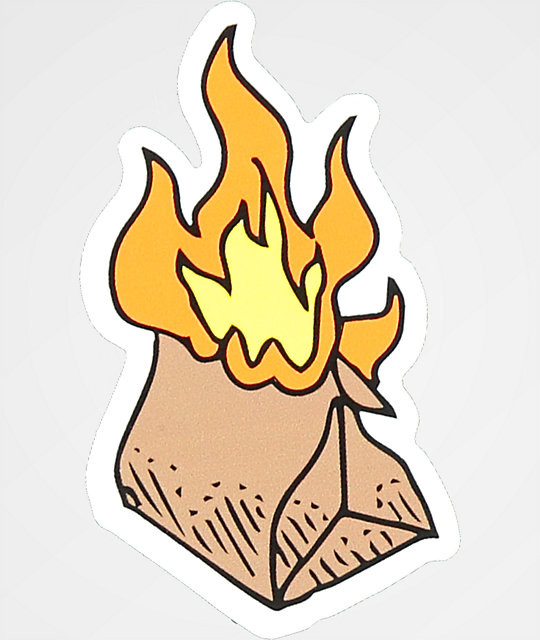 ALab Flaming Poo Bag Sticker Zumiez.ca