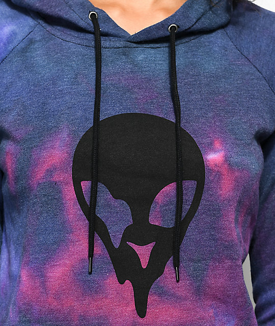 Tie dye alien hoodie Clearance
