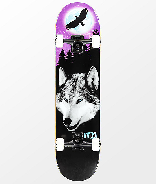 ATM Lone Spirit Wolf 7.7" Complete Skateboard Zumiez