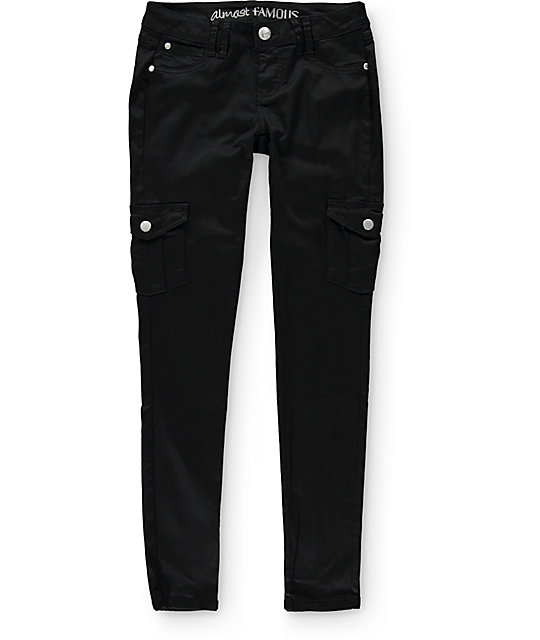 black skinny cargo pants mens