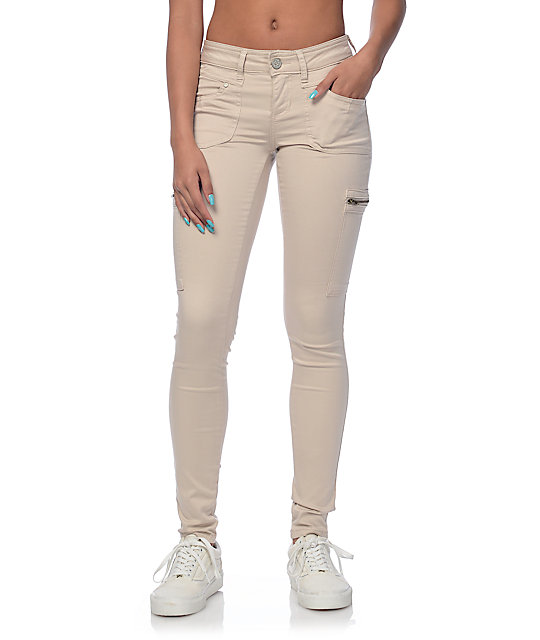 khaki cargo skinny jeans