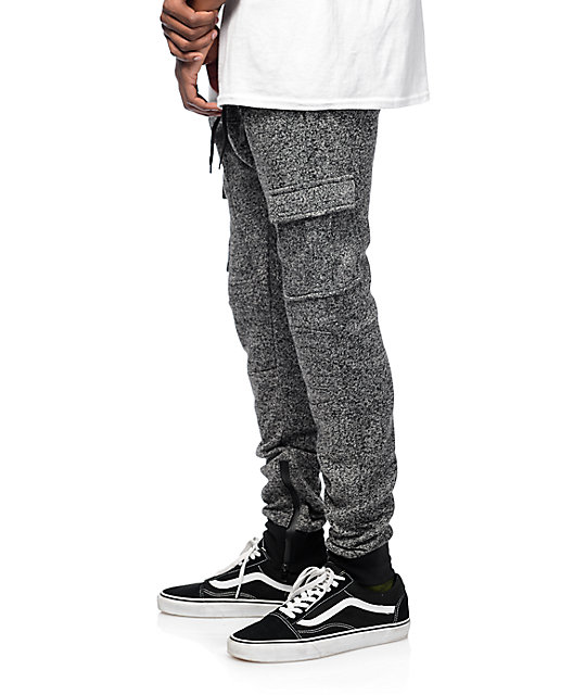 stitch zipper jogger pants