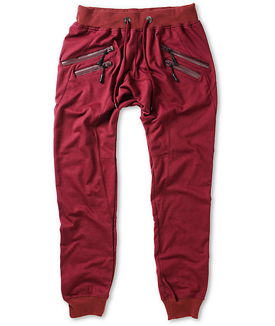 stitch zipper jogger pants