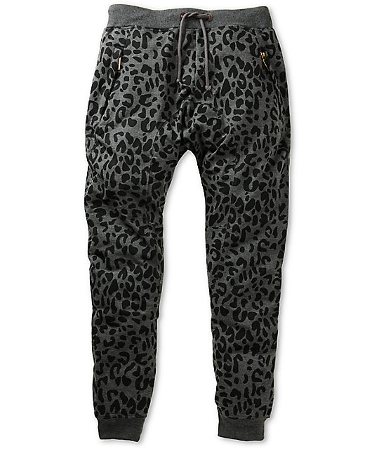 z supply chill plush leopard jogger