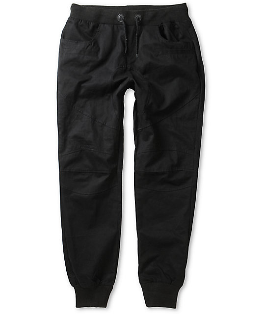 american stitch black cargo moto twill bungee jogger pants