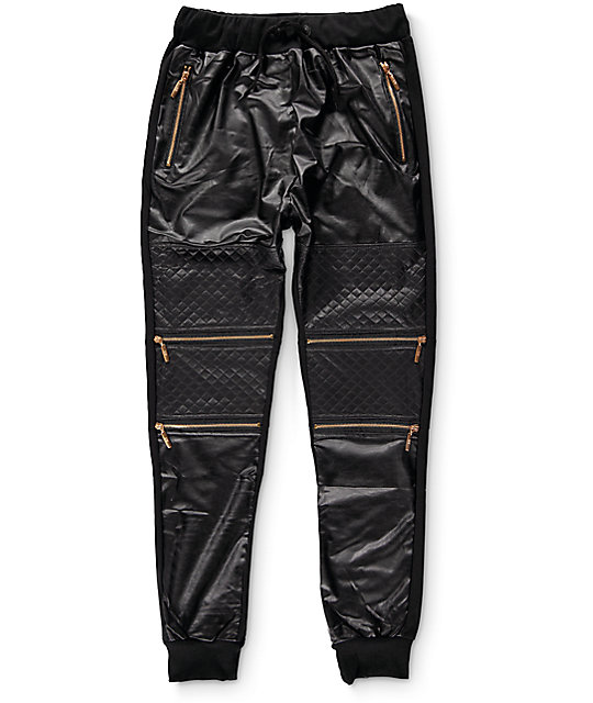 american stitch black cargo moto twill bungee jogger pants