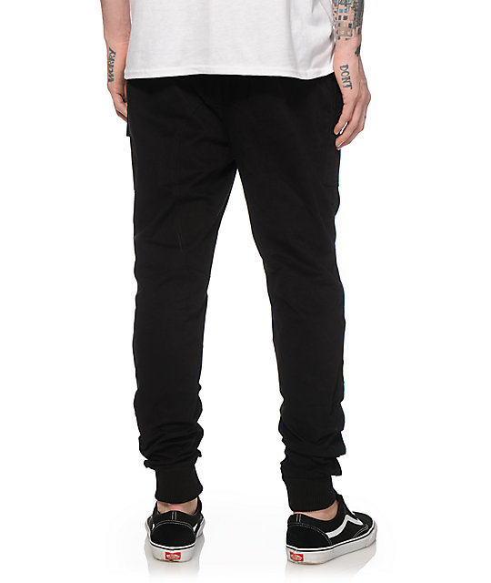 american stitch black cargo moto twill bungee jogger pants