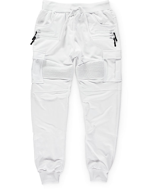 white jean joggers