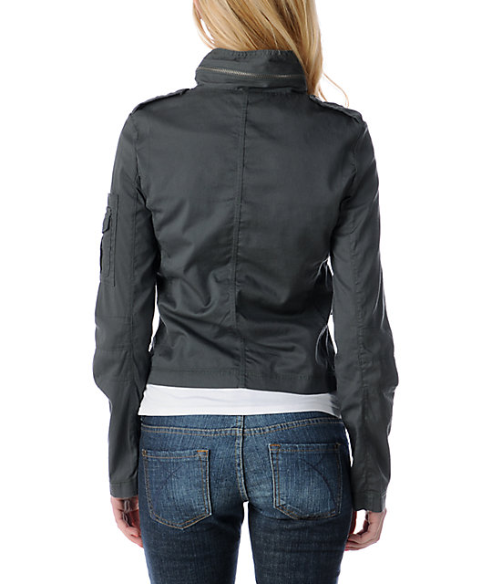 Angel Kiss Grey Military Jacket Zumiez