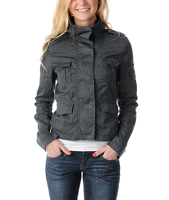Angel Kiss Grey Military Jacket Zumiez