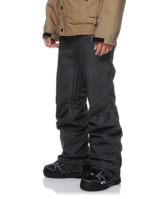 Aperture 5 Pocket Black Denim 10k Mens Snowboard Pants Zumiez