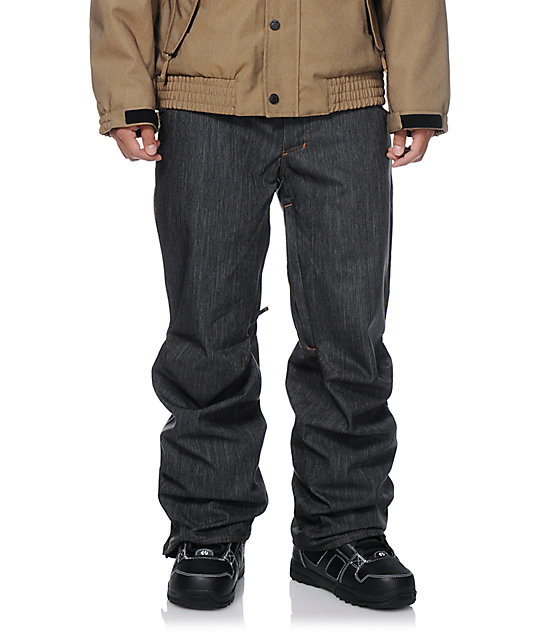 Aperture 5 Pocket Black Denim 10k Mens Snowboard Pants Zumiez