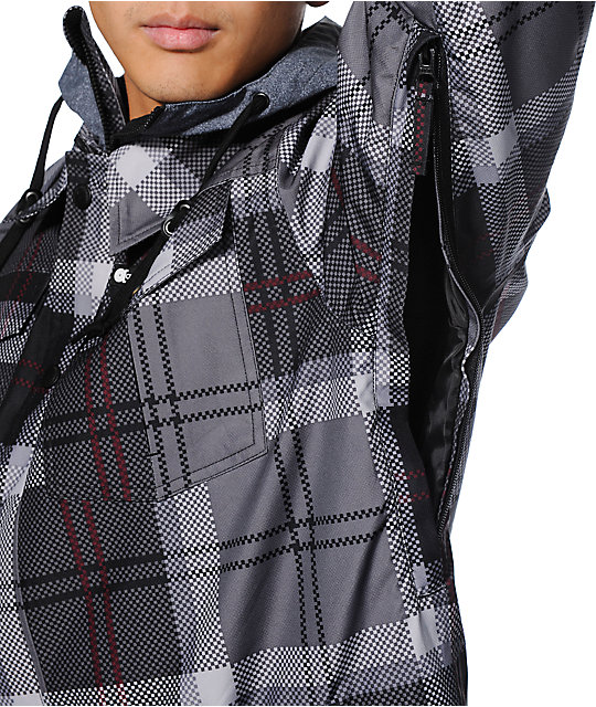 Aperture Beridge 10k Grey Plaid Snowboard Jacket Zumiez
