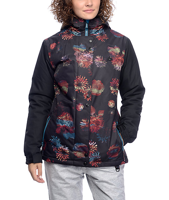 Aperture Cannon Black Floral 10K Snowboard Jacket Zumiez