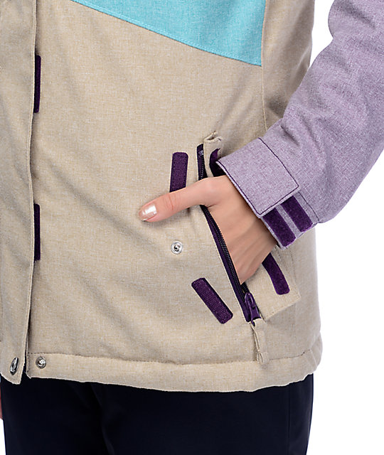 Aperture Heaven Blackberry, Teal & Khaki 10K Womens Snowboard Jacket