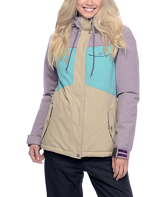Aperture Heaven Blackberry, Teal & Khaki 10K Womens Snowboard Jacket