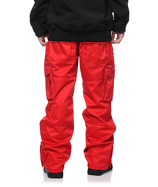 red cargo trousers