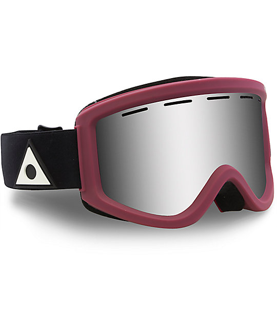 Ashbury Warlock Burgundy Silver Mirror Snowboard Goggles Zumiez