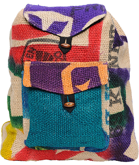 Baja Bags Hand Made Burlap Jute Backpack Zumiez