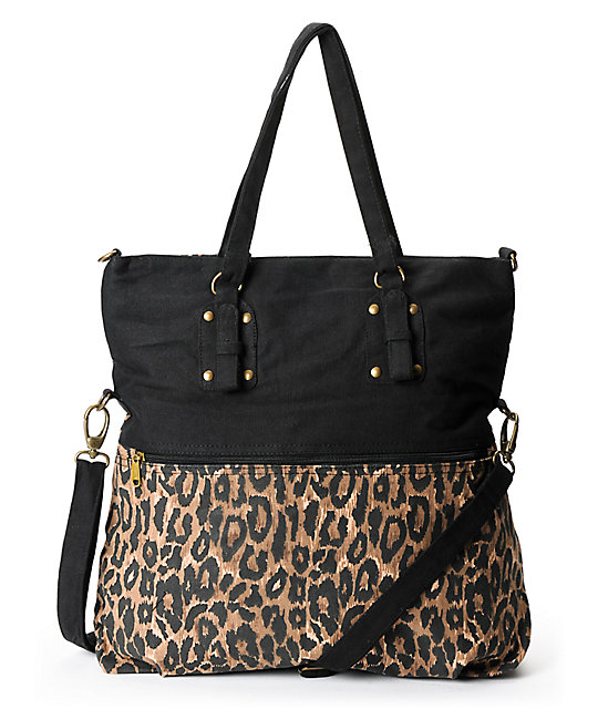 Barganza Leopard Print Canvas Tote Bag