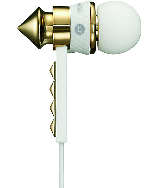 Beats By Dre HeartBeats White & Gold Earbud Headphones Zumiez