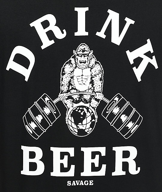 Beer Savage Gym Savage Black TShirt Zumiez