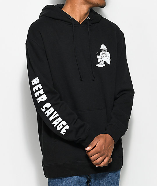Beer Savage Logo Black Hoodie Zumiez
