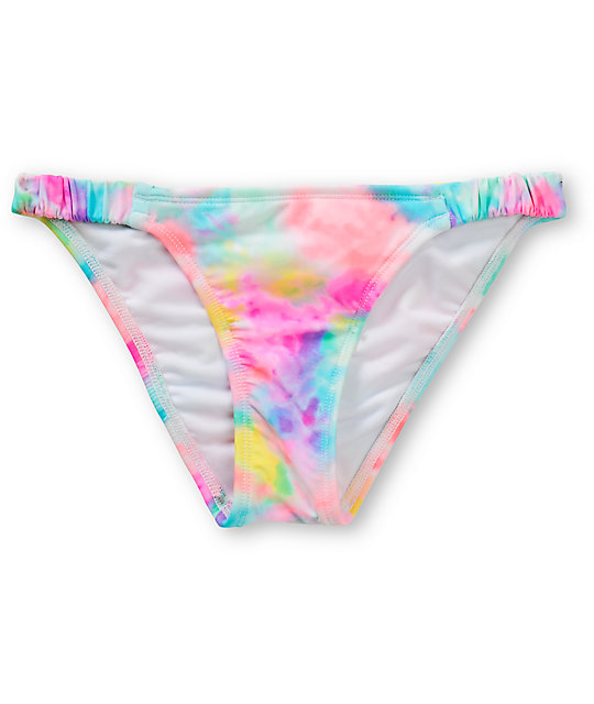 Bikini Lab Multicolor Tie Dye Tab Side Bikini Bottom Zumiez
