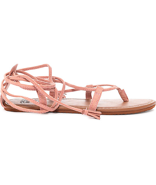 dusty rose flat sandals