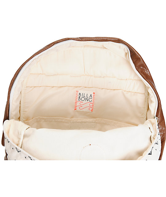 Billabong Campin Trot Black & White Tribal Print Backpack Zumiez