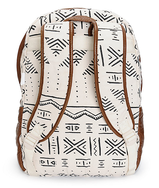 Billabong Campin Trot Black & White Tribal Print Backpack Zumiez