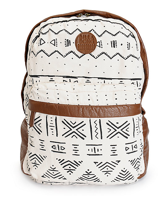 Billabong Campin Trot Black & White Tribal Print Backpack Zumiez