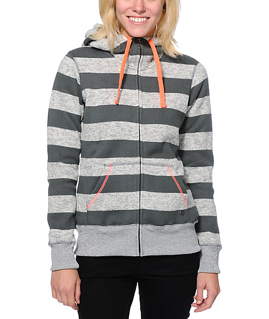 Billabong Crossing Paths Grey Tech Fleece Jacket Zumiez