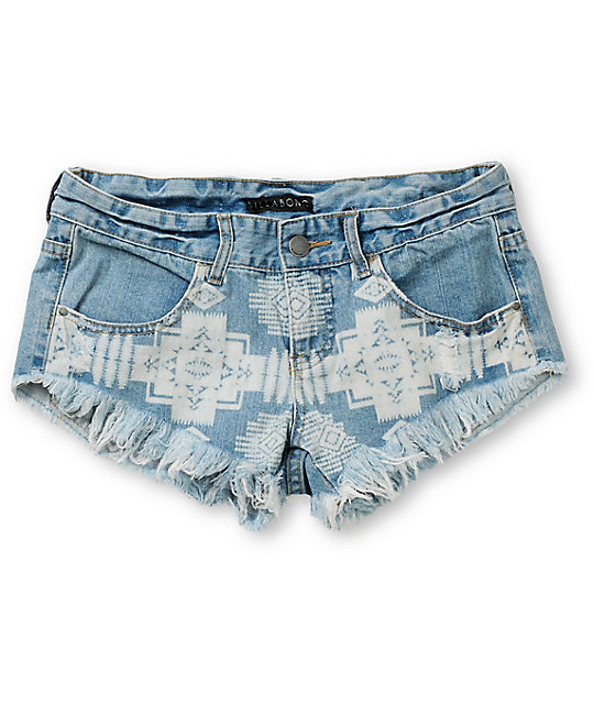 Billabong Laneway Blue Cut Off Shorts