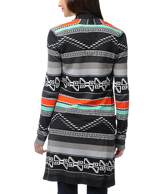 tribal print cardigan mens