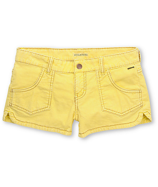 Billabong Walk On Yellow Corduroy Shorts Zumiez