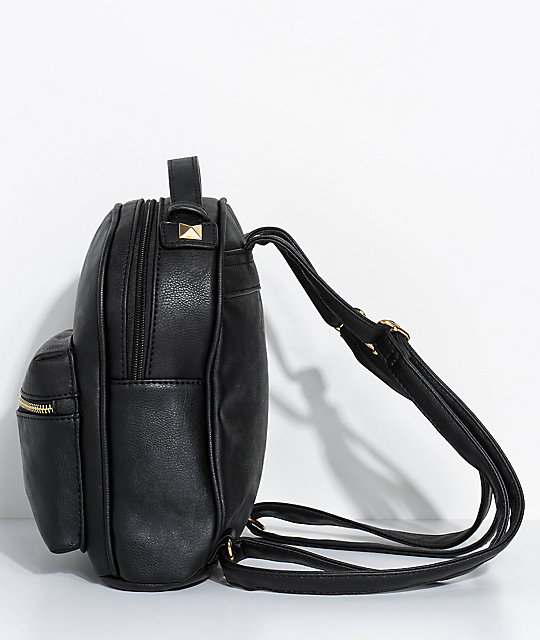 Black Faux Leather Mini Backpack | Zumiez