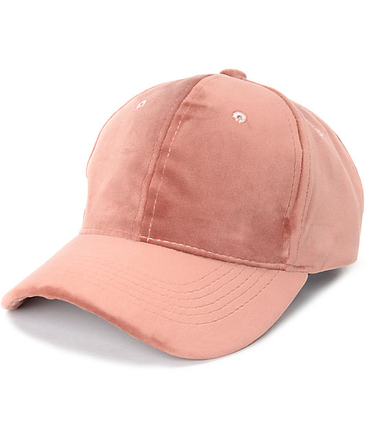 Blush Pink Velvet Baseball Hat Zumiez